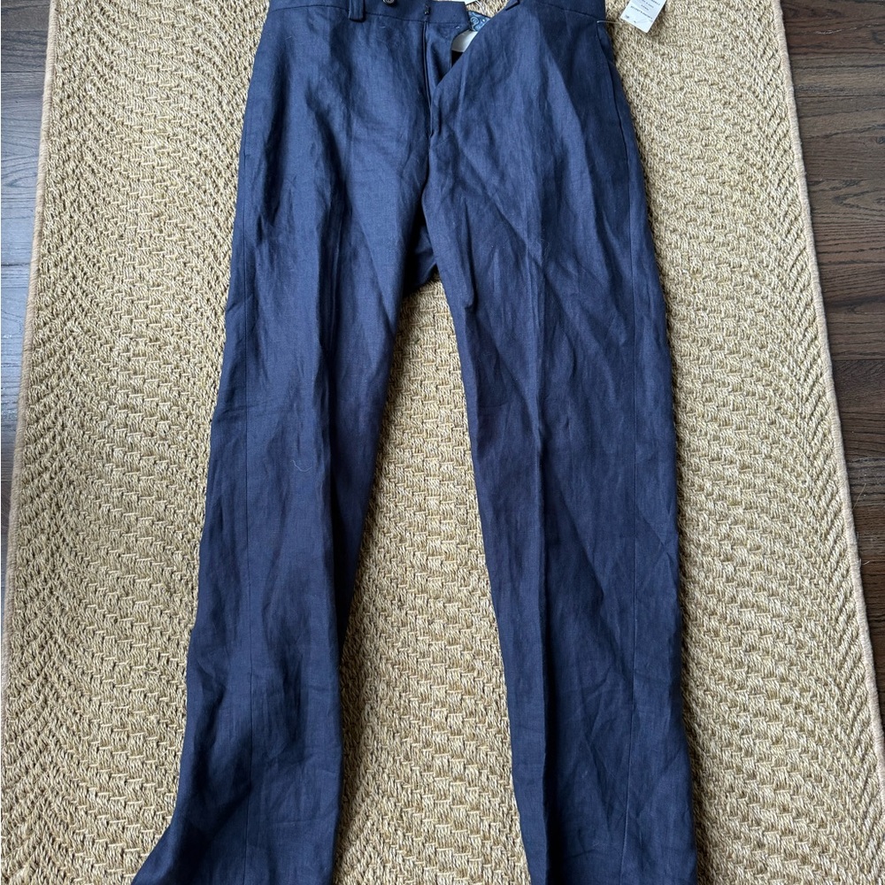 Ralph Lauren Men's Dark Blue Linen Pants